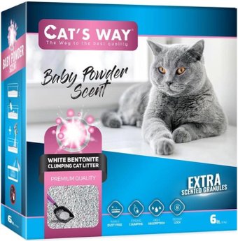 Наполнитель для туалета Cats Way Box Babypowder с ароматом детской пудры 6 л