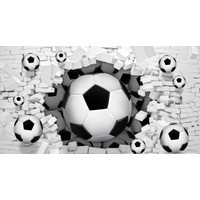 Фотообои ФабрикаФресок Футбольные мячи из стены 725270 (500x270)