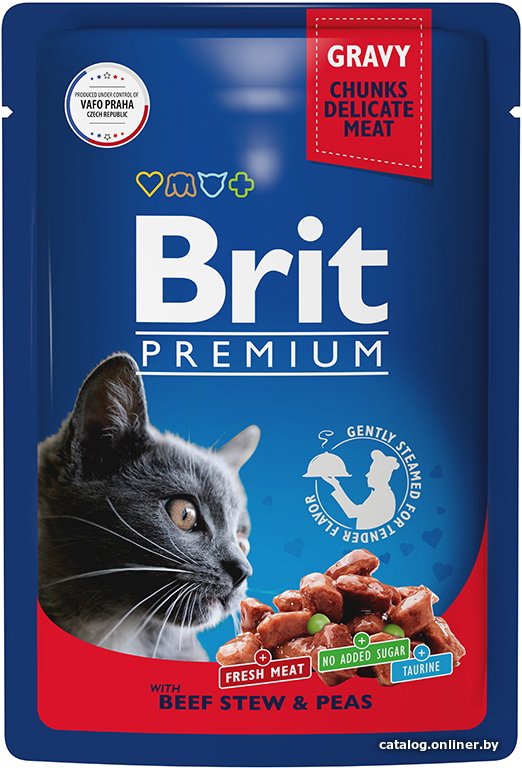 Пресервы Brit Premium говядина и горошек в соусе 85 г