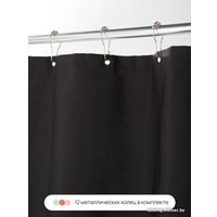 Шторка-занавеска для ванны Home One Linen 180x200 412878 (черный)