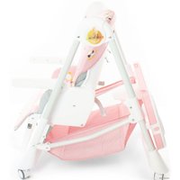 Высокий стульчик ForKiddy Podium Toys 0+ (два чехла +х/б вкладыш, розовый, дуга обезьяна)