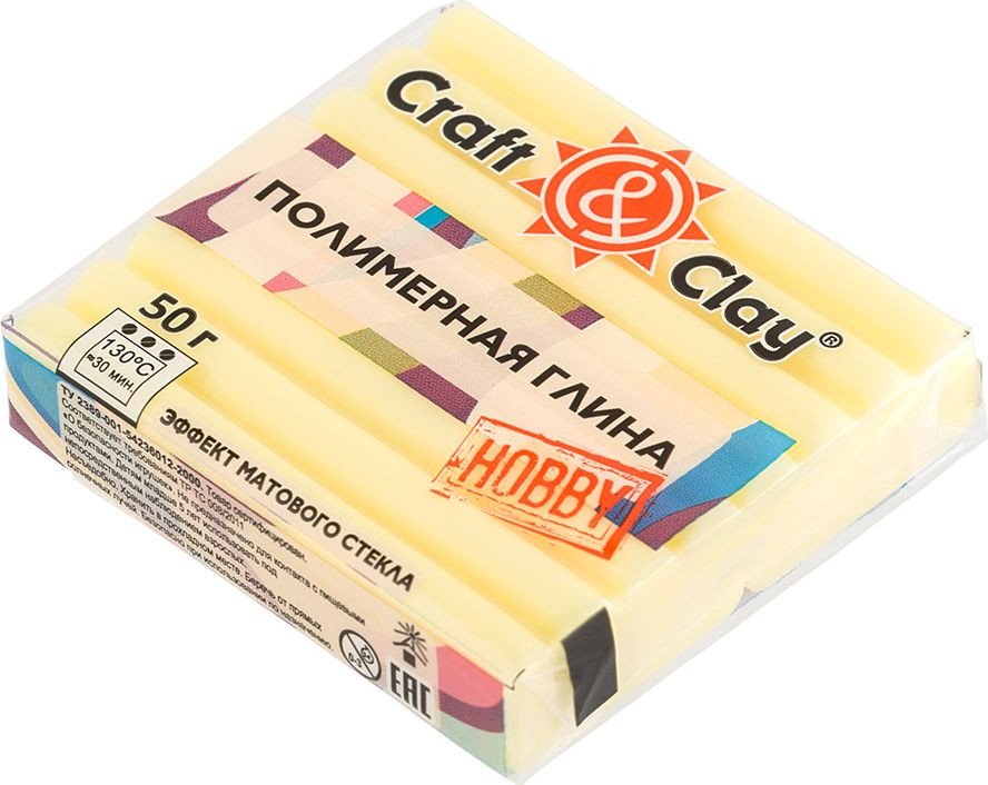 

Полимерная глина Craft&Clay полимерная глина CCH эффект матового стекла (50 г, 1404 лимонная мармелад)