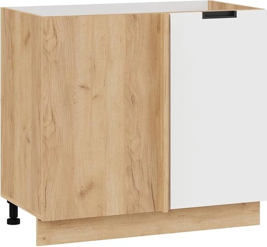 

Шкаф навесной Трия Гренада 1Н9У угловой с одной дверью (дуб крафт золотой/холст белый)