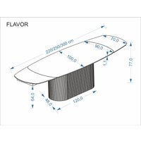 Кухонный стол Halmar Flavor 200-300/100 (белый мрамор/орех)