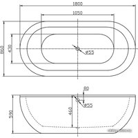 Ванна BelBagno BB13 180x86