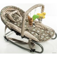 Шезлонг ForKiddy Enjoy Plus (бежевый круги)