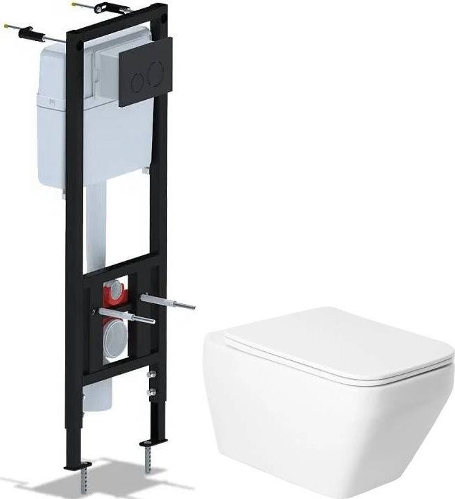 Унитаз подвесной Saniteco KW-9010W + Ани Пласт WCP4133