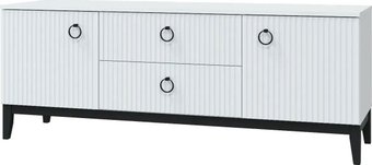 Тумба MLK Шарлиз с 2 дв. и 2 ящ. (белое сияние/белый снег)