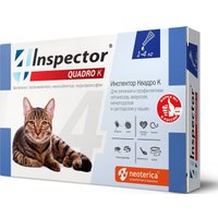 Капли от блох и клещей Inspector Quadro для кошек 1-4 кг