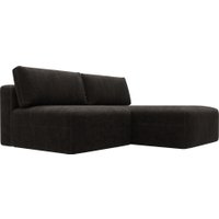 Угловой диван Лига диванов Лига-060 НПБ угол универсальный 129511 (велюр Brut 17 коричневый)