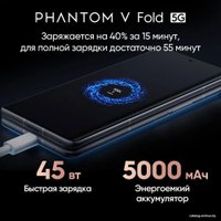 Телефон Tecno Phantom V Fold 12GB/512GB (графит черный)