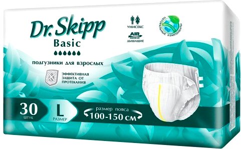 

Подгузники для взрослых Dr.Skipp Basic L (30 шт)