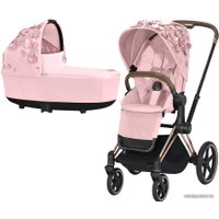 Универсальная коляска Cybex Priam (2 в 1, simply flowers pale blush, шасси rose gold)