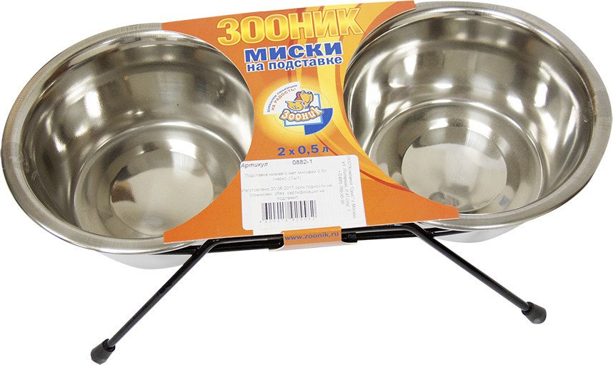 Подставка для мисок Zoonik 0882-1 (черный, с мисками)