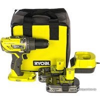 Дрель-шуруповерт Ryobi R18DD3-225S 5133003349 (с 2-мя АКБ 2.5 Ah, сумка)