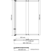 Стеклянная шторка для ванны Wasserkraft Main 41S02-100