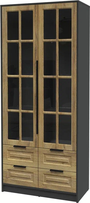 

Шкаф-витрина Интерлиния Концепт КТ-ШВ2 Деко (антрацит/дуб вотан)