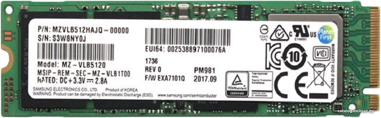 Samsung PM981 512GB MZVLB512HAJQ SSD купить в Минске