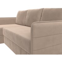 Угловой диван Лига диванов Слим левый (велюр бежевый)