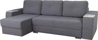 Угловой диван DiArt Бруклин 7-левый (велюр, Selfie grey/крафт)