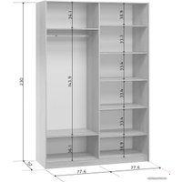 Шкаф-купе Woodcraft Итан-2-160-230 Glass Double (белый)