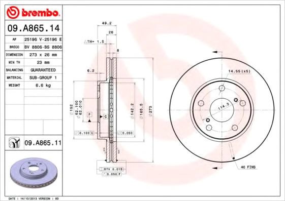 

Brembo 09A86511