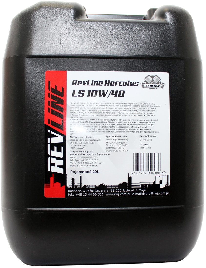 

Моторное масло Revline Hercules LS 10W-40 20л
