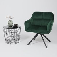 Интерьерное кресло AksHome Virginia (темно-зеленый велюр HCJ-19/черный)