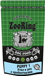 

Сухой корм для собак ZooRing Puppy 1 (для щенков с уткой, рисом и пробиотиками) 2 кг