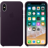 Чехол для телефона Apple Leather Case для iPhone X Dark Aubergine