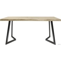 Кухонный стол Buro7 Уиллис 180 (с обзолом и сучками, дуб беленый/черный)