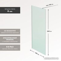 Душевая стенка Benetto BEN-602_SL_M 1000х2000 (серебро, матовое стекло)