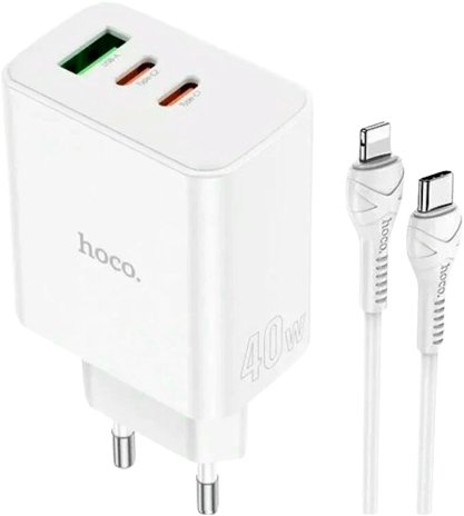 

Сетевое зарядное Hoco C126A Lightning (белый)