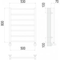 Полотенцесушитель TERMINUS Контур П7 500x800 (RAL 9003 белый)