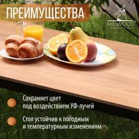 Стол Millwood Сеул керамогранит 120x60x75 (дерево вуд/металл черный) в Солигорске