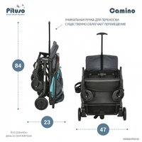 Коляска прогулочная «книга» Pituso Camino (черный/морская волна)