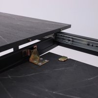 Кухонный стол Lepremo AV 1209/1 МДФ раздвижной 1200-1600x800 (мрамор Пьетра графитовый/черный)