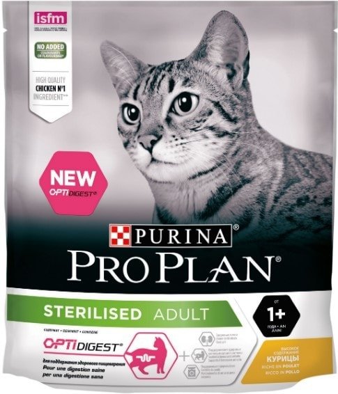 

Сухой корм для кошек Pro Plan Sterilised Adult Optidigest с курицей 400 г