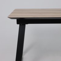 Кухонный стол Lepremo AV 1208 HPL+МДФ раздвижной 1200-1600x800 (дуб делано натуральный/черный)