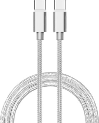 Кабель Atom USB Type-C - USB Type-C (1.8 м, серебристый)