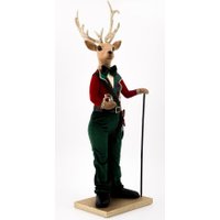 Елочная игрушка Arya Deer Gentleman (зеленый/красный)