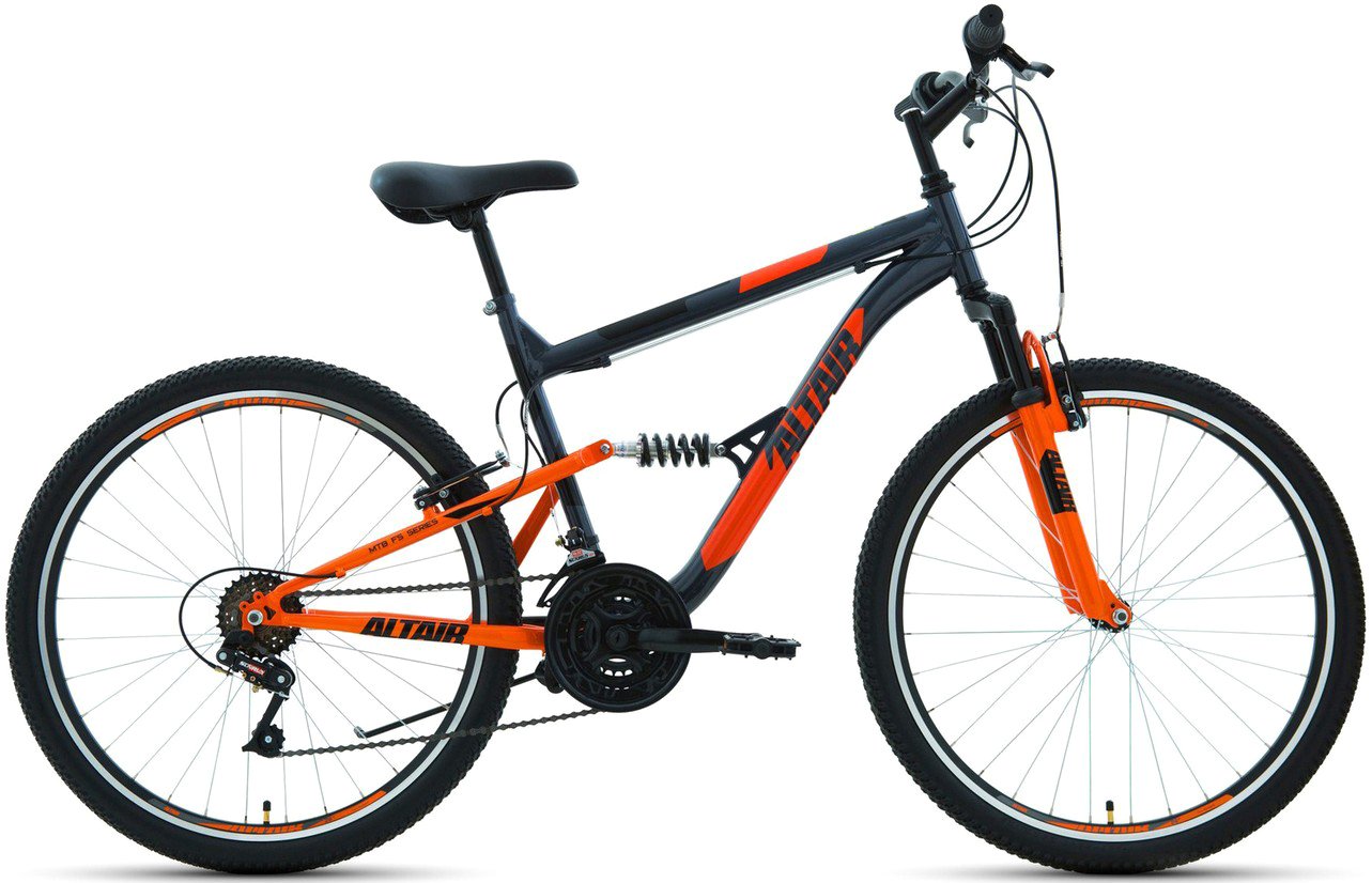 

Велосипед Altair MTB FS 26 1.0 р.18 2022 (серый/оранжевый)