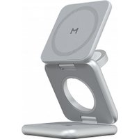 Беспроводное зарядное Magssory Fold Pro 3 в 1 WCH063 (серебристый)
