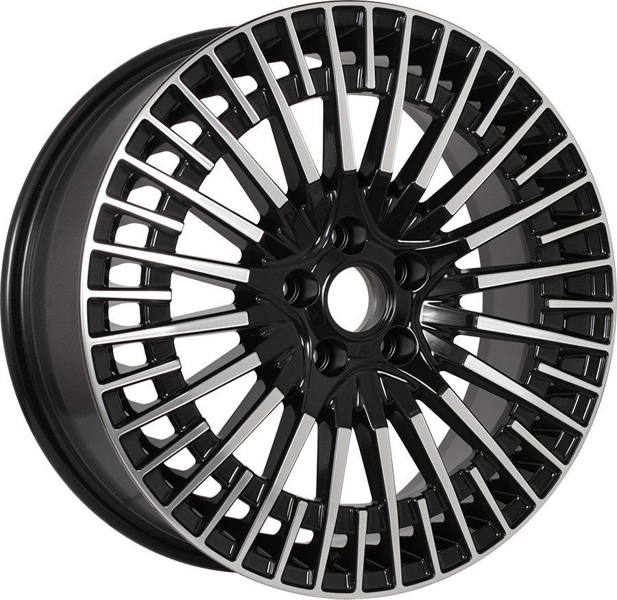 Литые диски KDW KD1820 18x7 5x108мм DIA 60.1мм ET 33мм Black Front Polished
