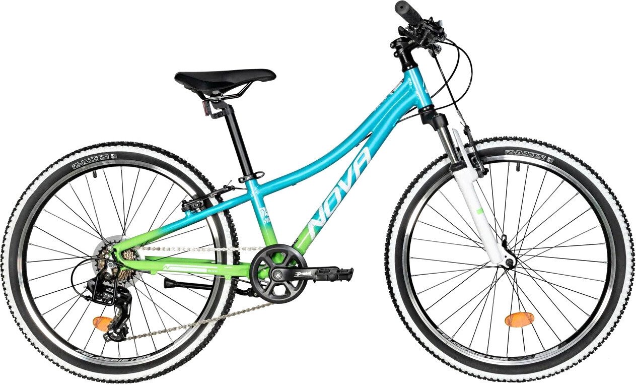 Велосипед Novatrack Katrina 7.V 24 р.10 2025 24AHV.KATRINA.10GBL5 (салатовый/голубой)