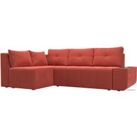 Угловой диван Mebelico Амадэус 109693 (левый, микровельвет, коралловый)