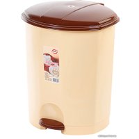 Мусорное ведро Эльфпласт EP031 с педалью (11 л, бежево-коричневый)