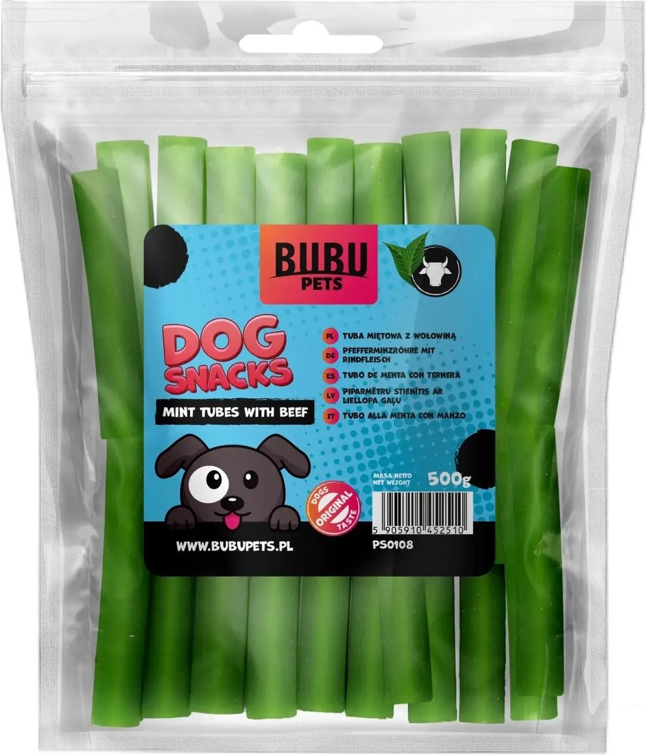 

Лакомство для собак Bubu Pets Мятные трубочки с говядиной PS0108 (500 г)