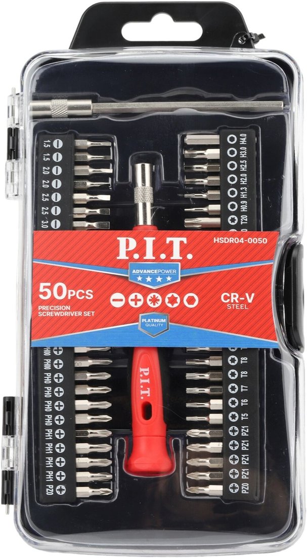 

Набор отвертка с битами P.I.T. Advance HSDR04-0050 (50 предметов)
