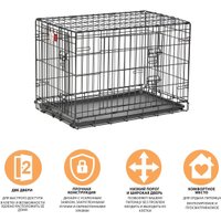 Клетка Midwest Life Stages для собак 77.9x49x54.5см 1630DD (2 двери,черный)